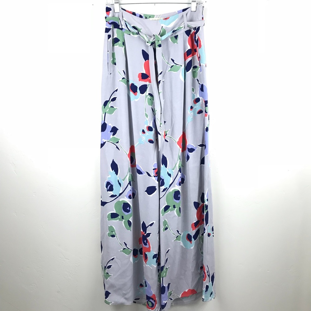 •Elevenses Anthro lilac floral palazzo pants A7